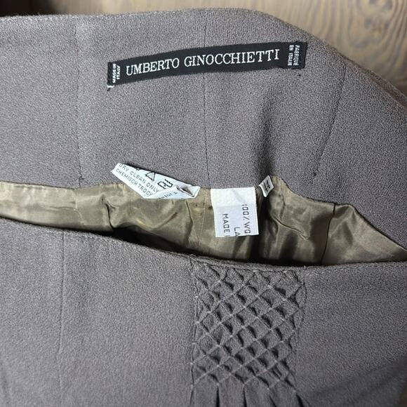 Vintage NWT Umberto Ginocchietti Gray Lined Culottes Long Pants - Picture 5 of 5